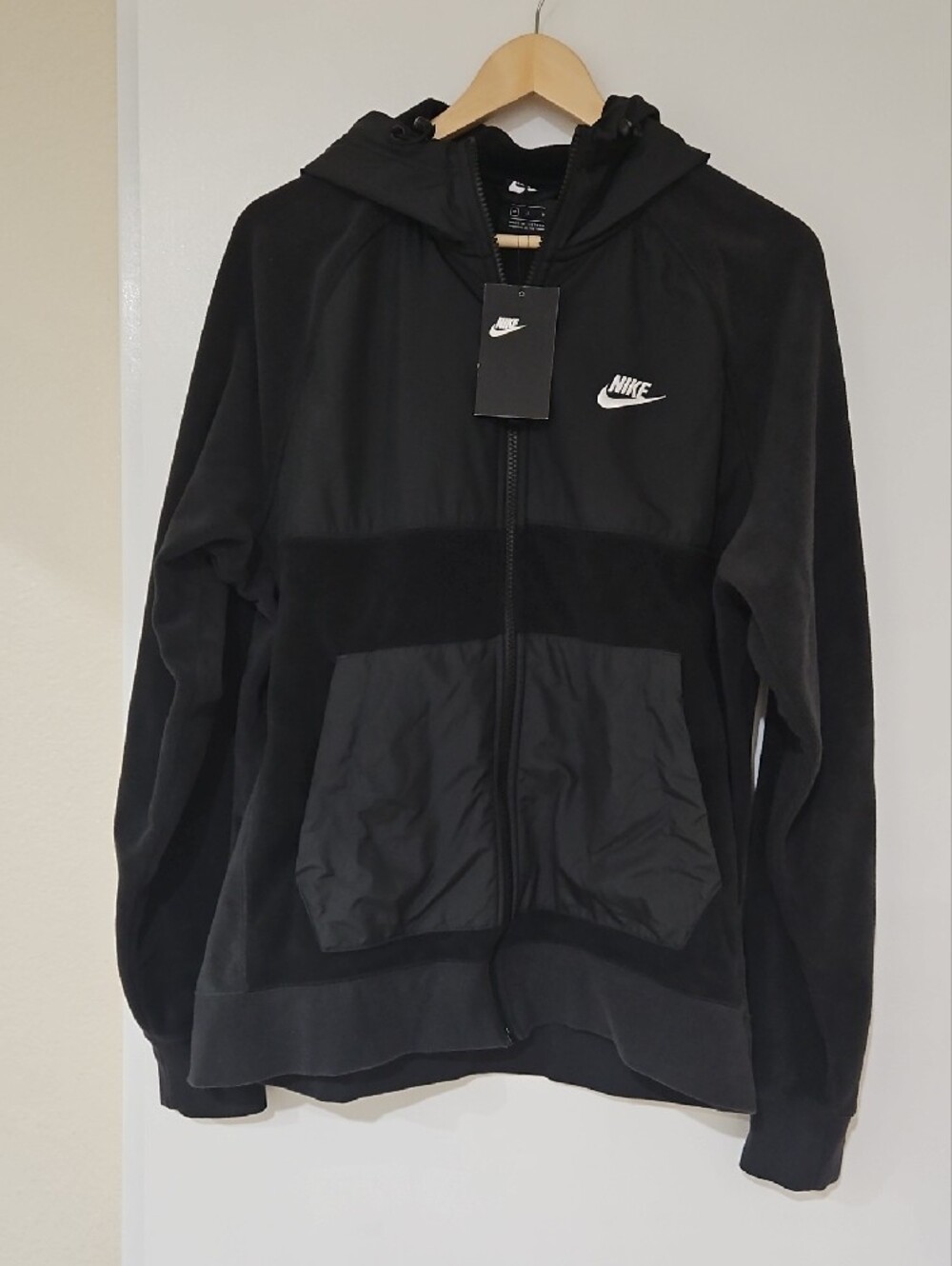 Nike Therma Fleece Black Hooded Full-Zip Outddor Cozy Jacket Men's Medium